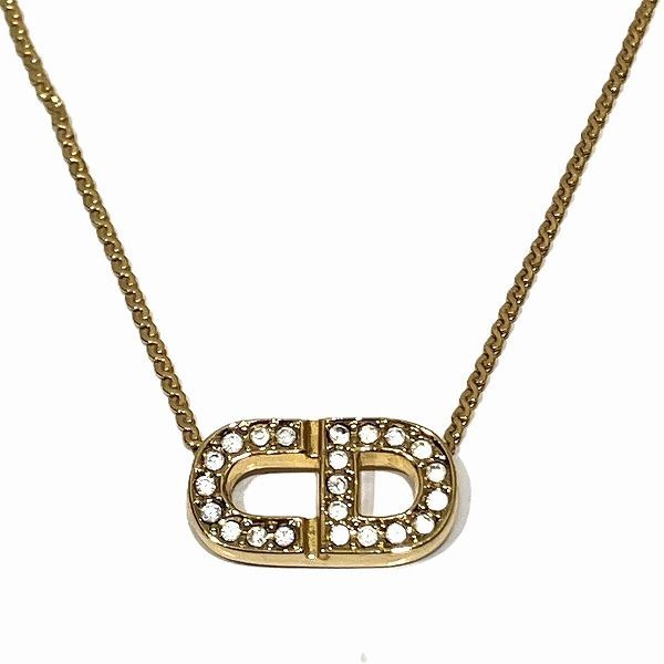 ディオール Dior ラインストーン ロゴ ブランド小物 ネックレス レディース