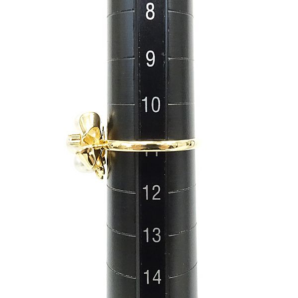 タサキ 田崎真珠 アコヤ真珠 リング ダイヤモンド K18イエローゴールド  