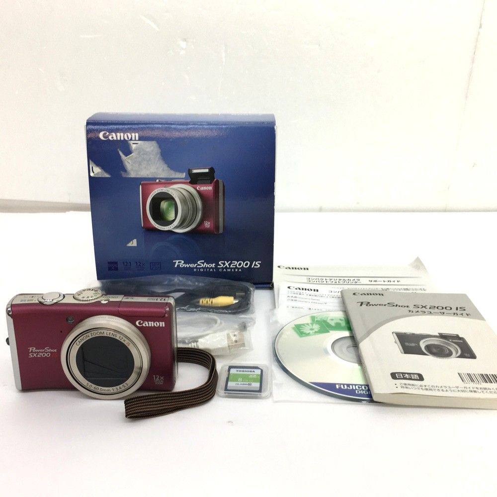 ○CANON PowerShot SX200 IS レッド コンパクトデジタルカメラ ※再調整 