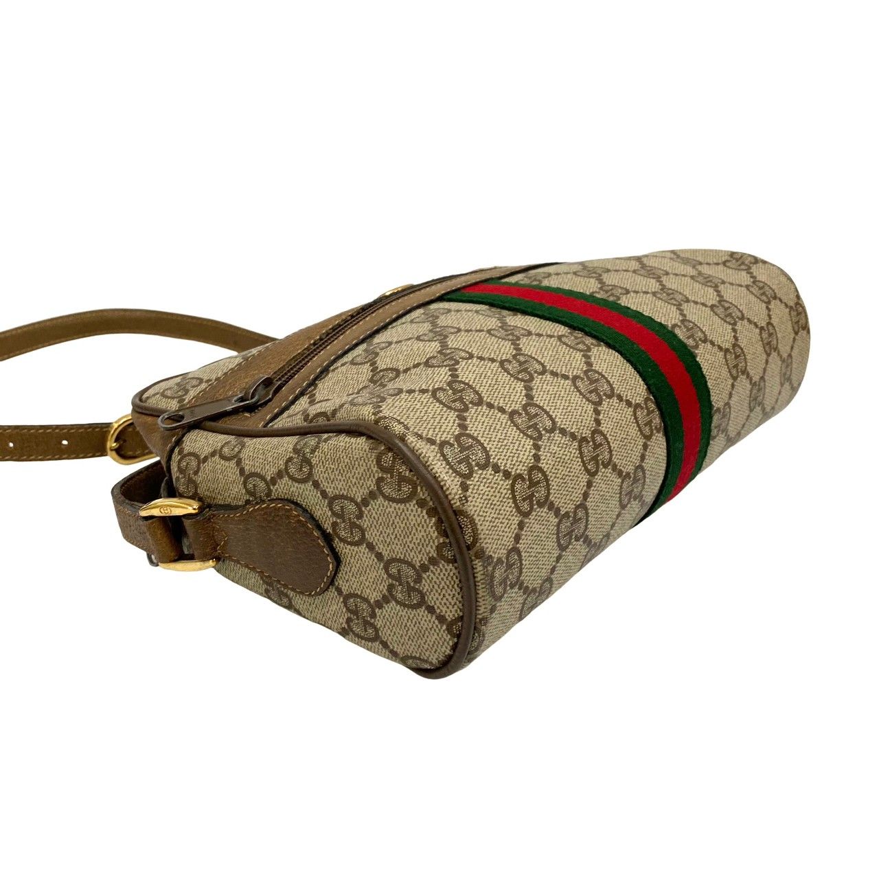 美品＊GUCCI ショルダーバッグ ポシェット gg金具 pvc シェリーライン 美品＊GUCCI ショルダーバッグ ポシェット gg金具 pvc シェリーライン