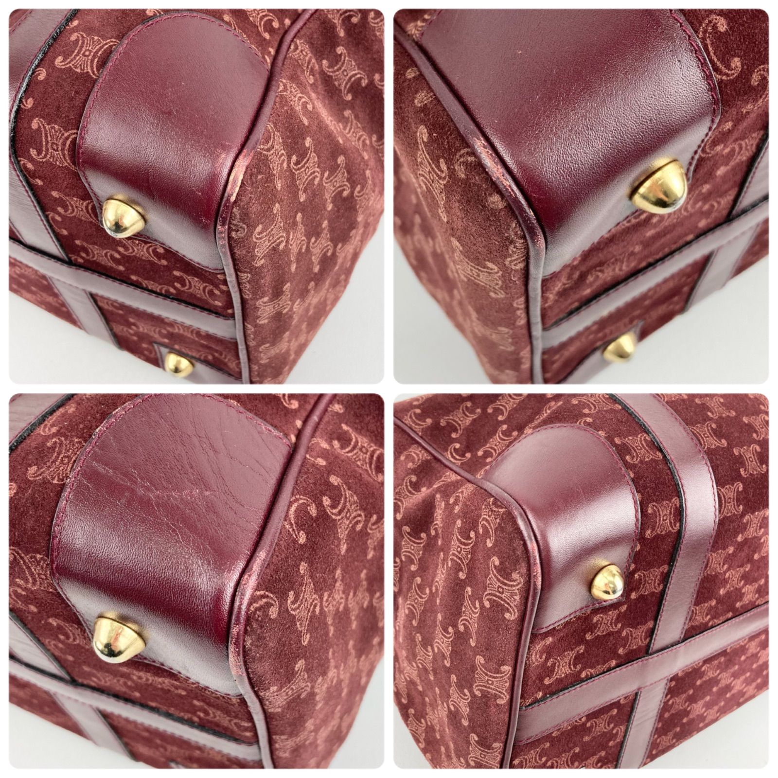セリーヌ　ミニボストンバッグ　スエード CELINE セリーヌ トリオンフ スエード レザー ミニボストン