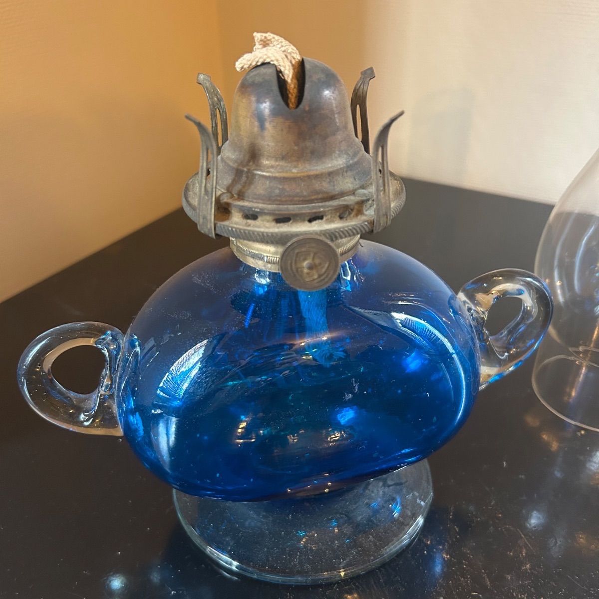 北一硝子 オイルランプ ブルー 小樽 インテリア ビンテージ アンティーク NEXPOTALLINN_EU