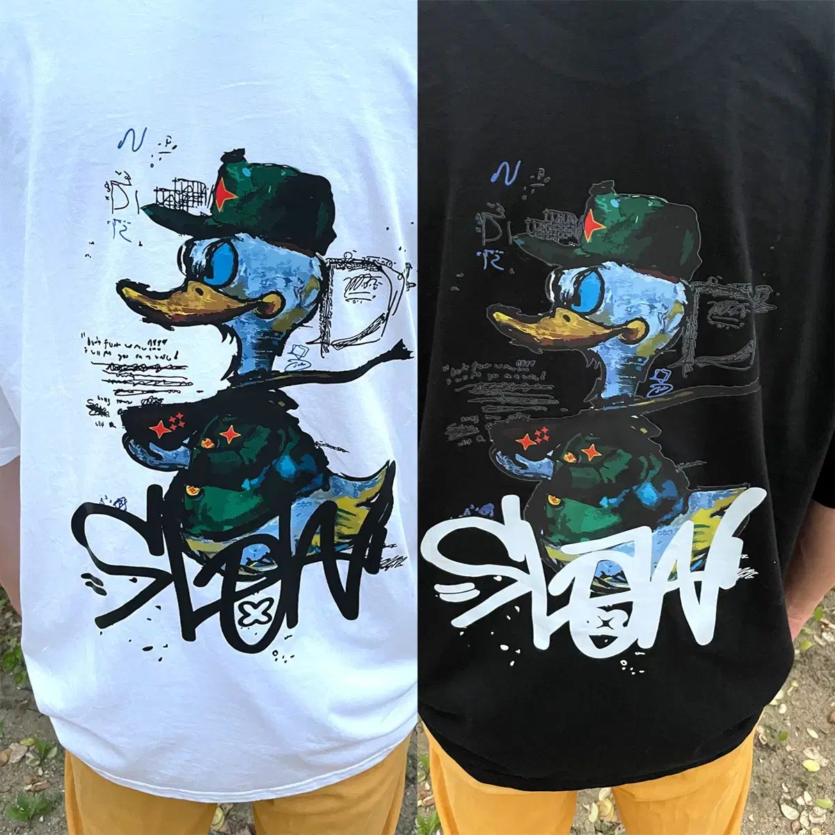 ドナルドダック スーパー・ソルジャー 半袖Tシャツ 105 ー 110 コミック プリント キャラクター ペインティング 服