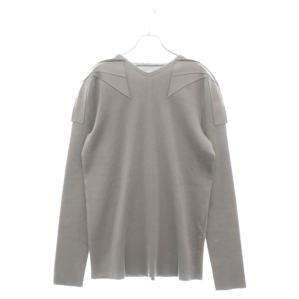 Rick Owens (リックオウエンス) 20AW MAGLIA PERFORMA V NECK SHOULDERS TOP Vネック長袖ニットシャツ グレー RR20F3610-KWSH