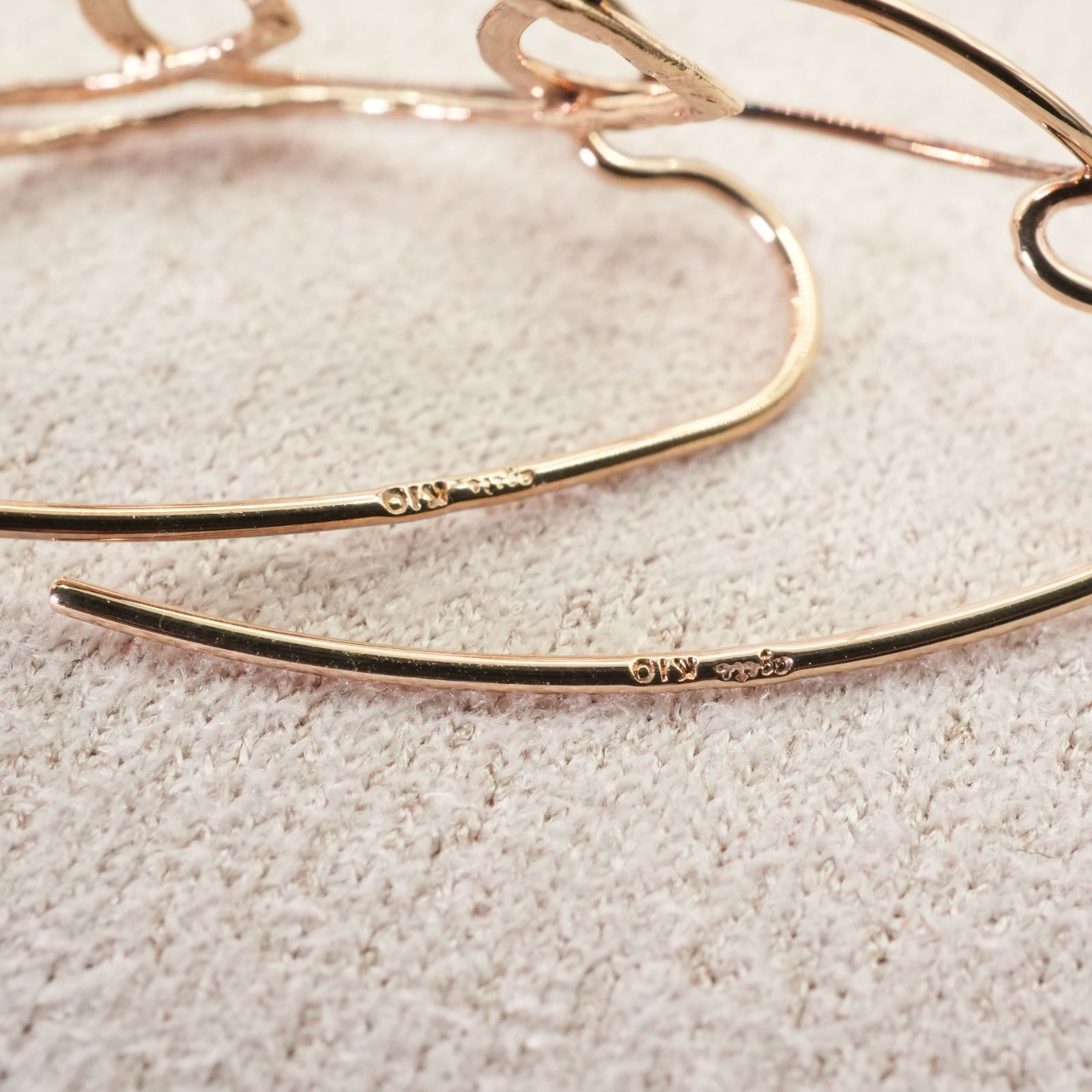 美品 アガット K10 ダブルドロップ フック ピアス/25-1725 - メルカリ