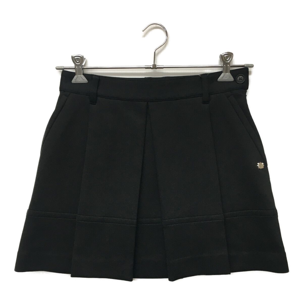  レディース セントアンドリュース StANDREWS スカート M 黒 ブラック フロントプリーツ