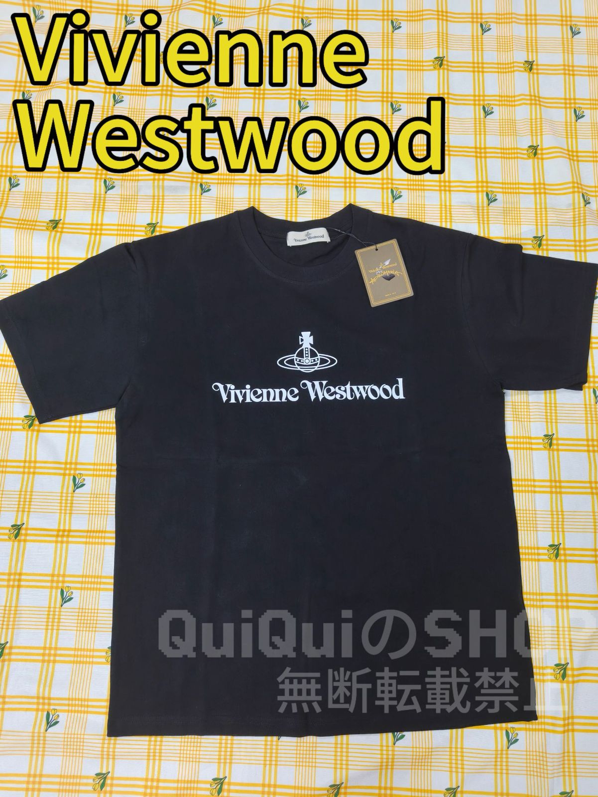 Vivienne Westwood ゆったりロゴプリント半袖Tシャツブラック Vivienne Westwood ゆったりロゴプリント半袖Tシャツブラック