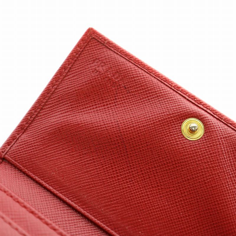 プラダ PRADA カードケース 名刺入れ 二つ折り レザー ロゴ ゴールド