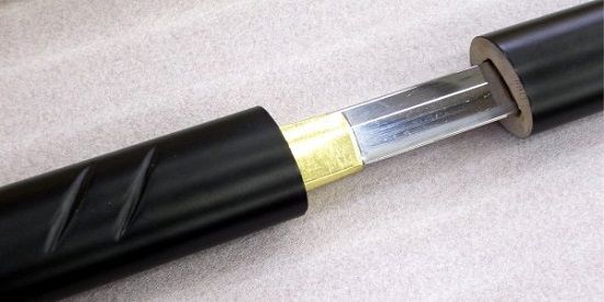 模造刀 仕込み杖 尾形刀剣 ZT-12 座頭市 仕込み杖 楕円黒鞘