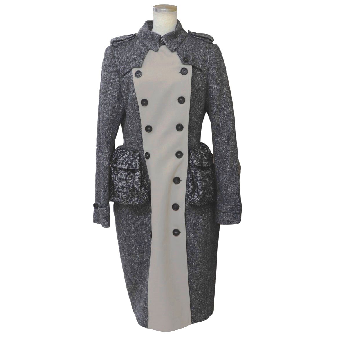 美品 バーバリープローサム 12AW ランウェイ着用 ツイード切替