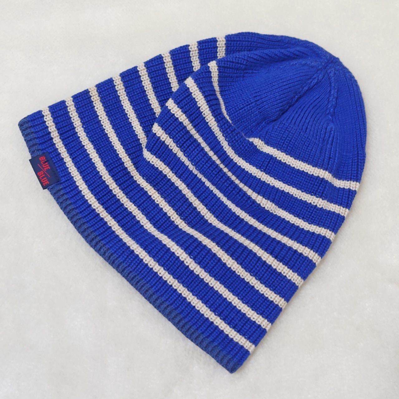 美品◎【BLUE BLUE】ブルーブルー ニットキャップ ニット帽 ビーニー ボーダー柄 シンプル カジュアル 古着MIX デイリー タウンユース  ブルー 青×ホワイト 白 メンズ レディース ユニセックス/M15615jY - メルカリ