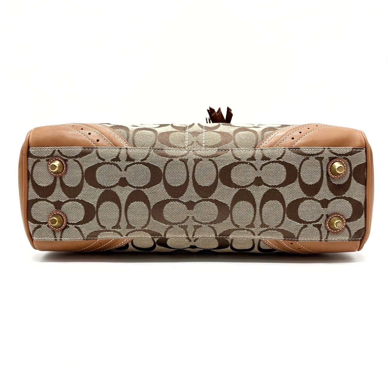 美品◎コーチ　COACH トートバッグ　ナイロンレザー　茶色　ワンショルダー コーチ COACH ハンドバッグ ショルダーバッグ （PINK