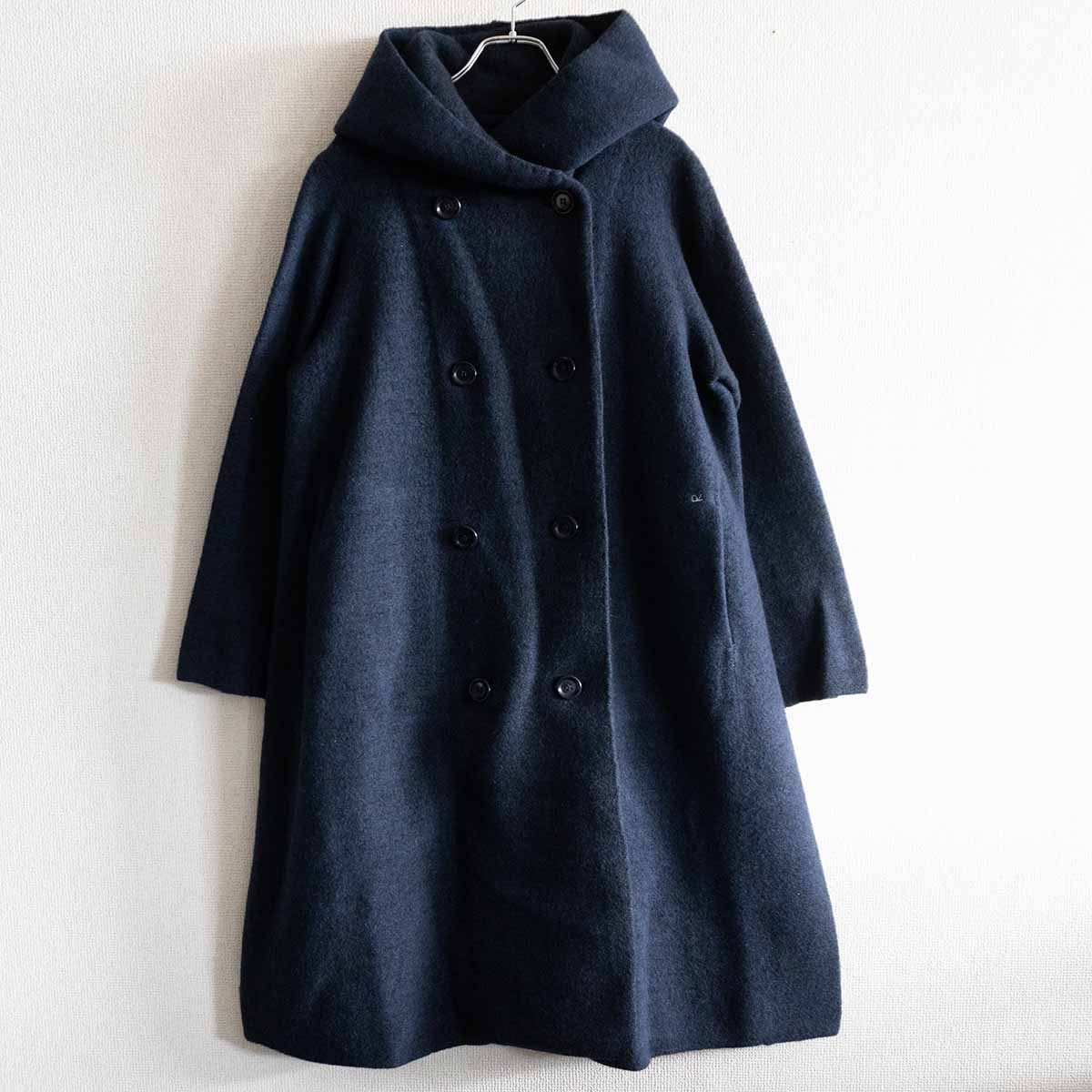 美品】45R【フロート縮絨AKIYAフードコート】0 ウール コート 45rpm