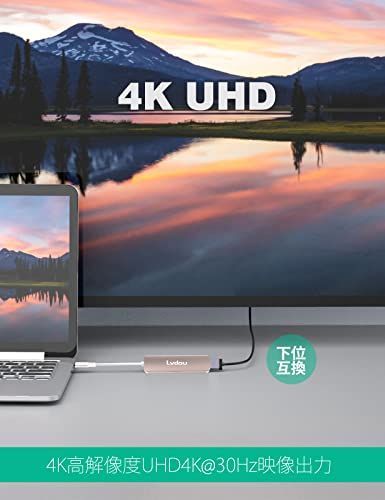 ローズゴールド USB C ハブ 6-in-1 Lvdou USB ハブ Type-C 85W PD充電 4K HDMI USB3.0 Micro SDSDカードリーダー USB-C 交換アダプタ MacBook Pro、MacBook Air 、iPad P