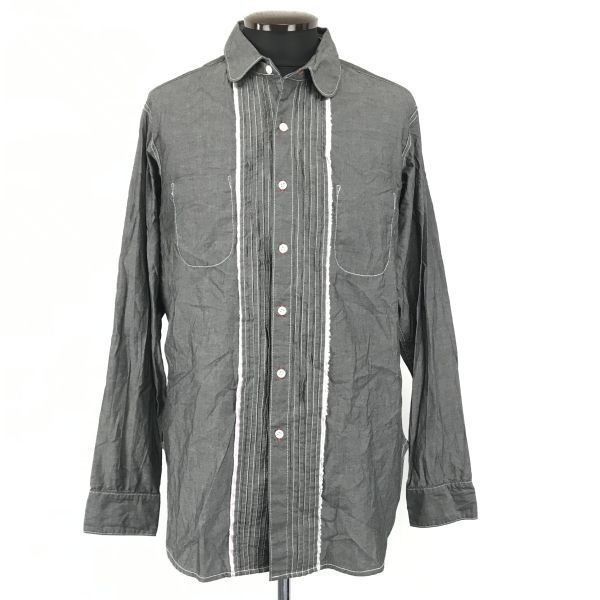 ロサンゼルス| A LOVE MOVEMENT|ALM 完全ハンドメイド|隠しポケット|長袖シャツ Mens-M程度|グレー Tops|Shirts◆XBG993<sale>