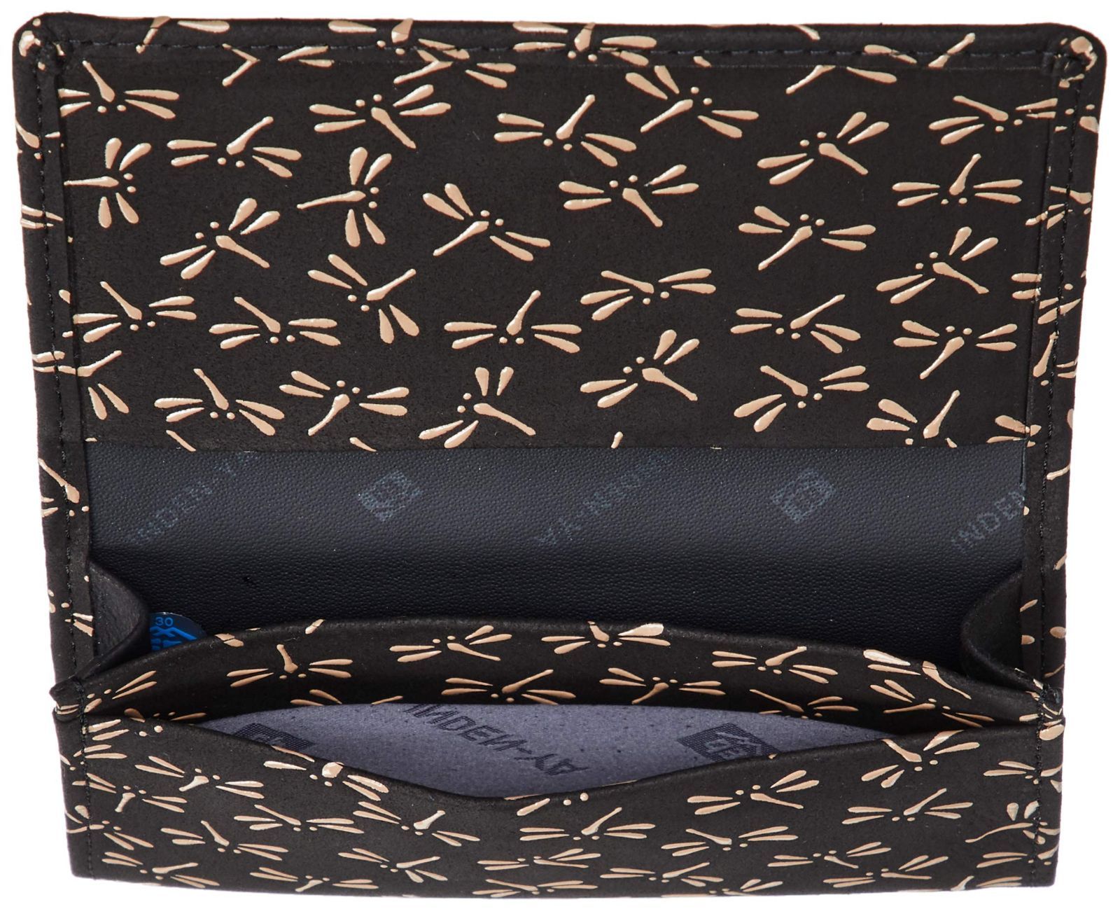 数量 インデンヤ 名刺入れ 2501-11008 黒地鹿革×白漆 とんぼ柄 2501-11-008 NEXPOTALLINN_EU