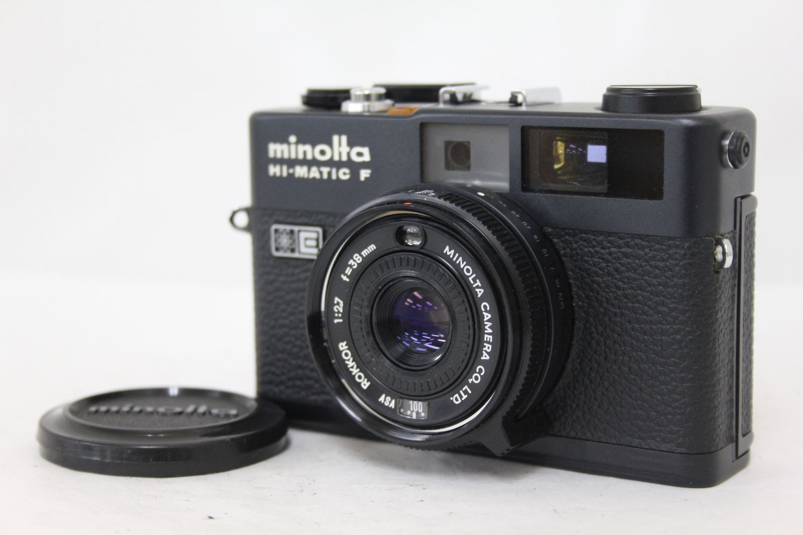 返品保証 ミノルタ Minolta HI-MATIC F ブラック Rokkor 38mm F2.7 レンジファインダー カメラ M5666