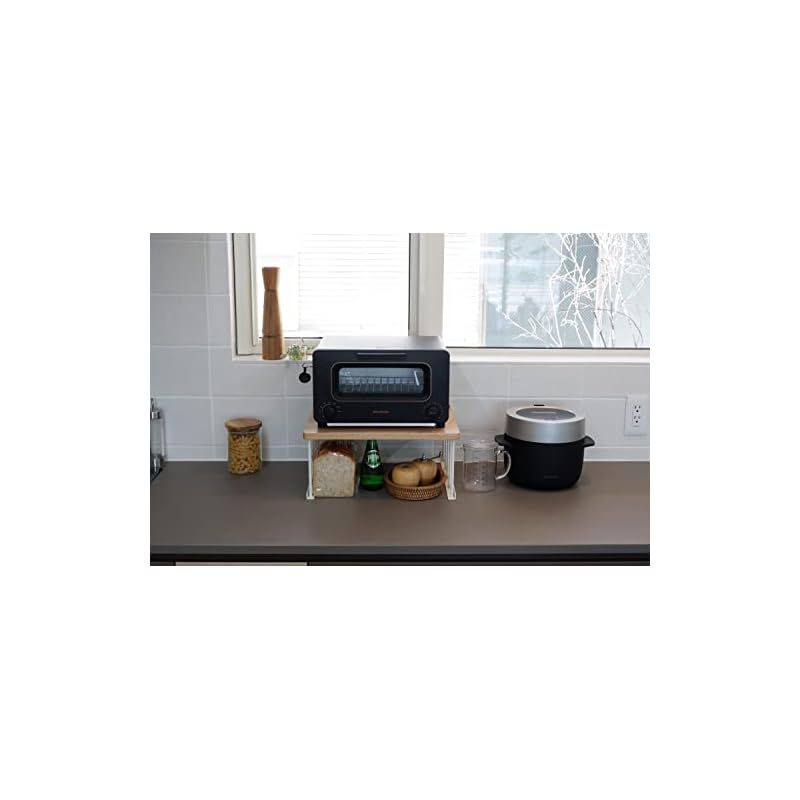 新作 COLLEND HAK トースターラック 木目 スチール ナチュラル 40×35×18cm キッチンラック 1