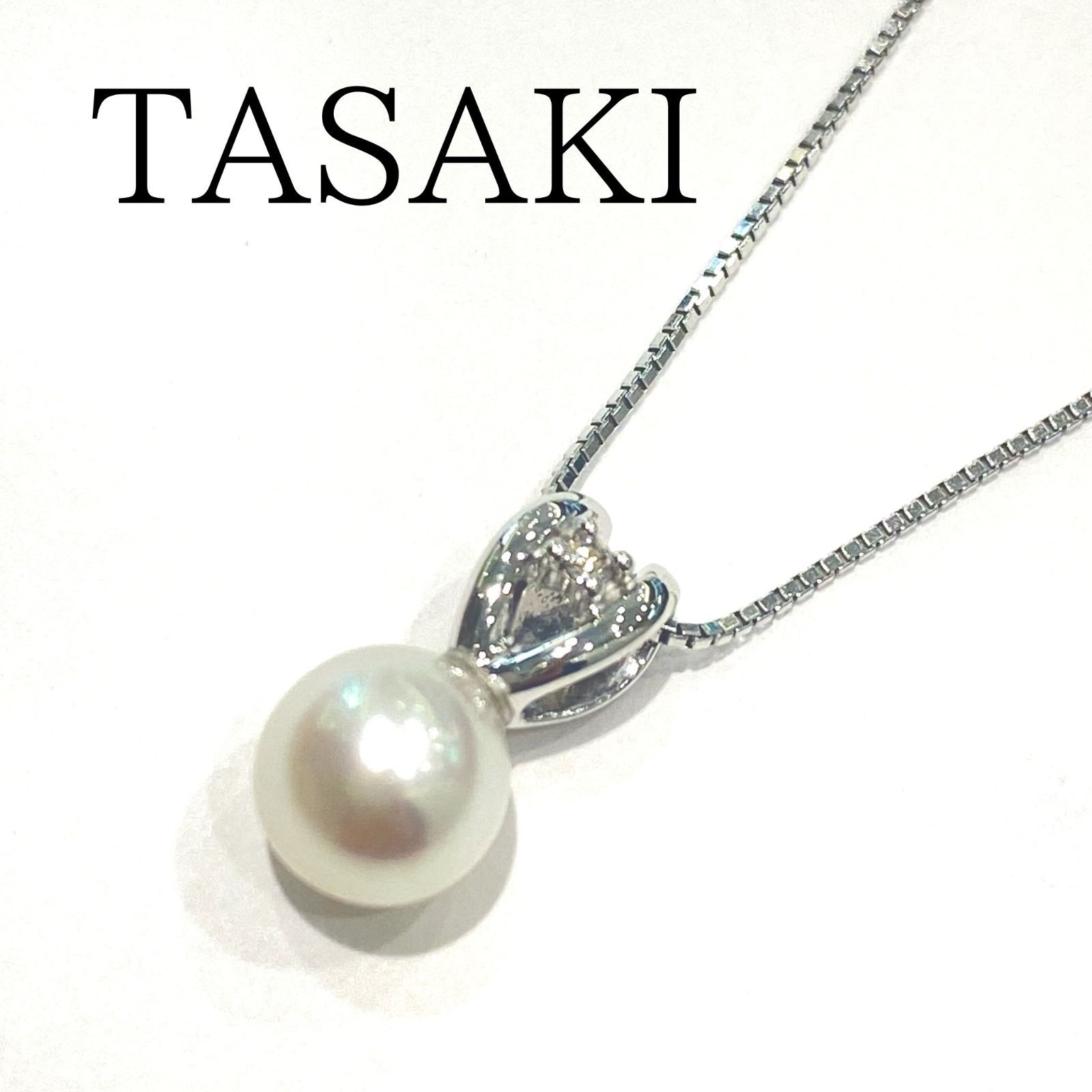 人気🌟TASAKI タサキ K18 ホワイトゴールド パール ダイヤモンド 0.01