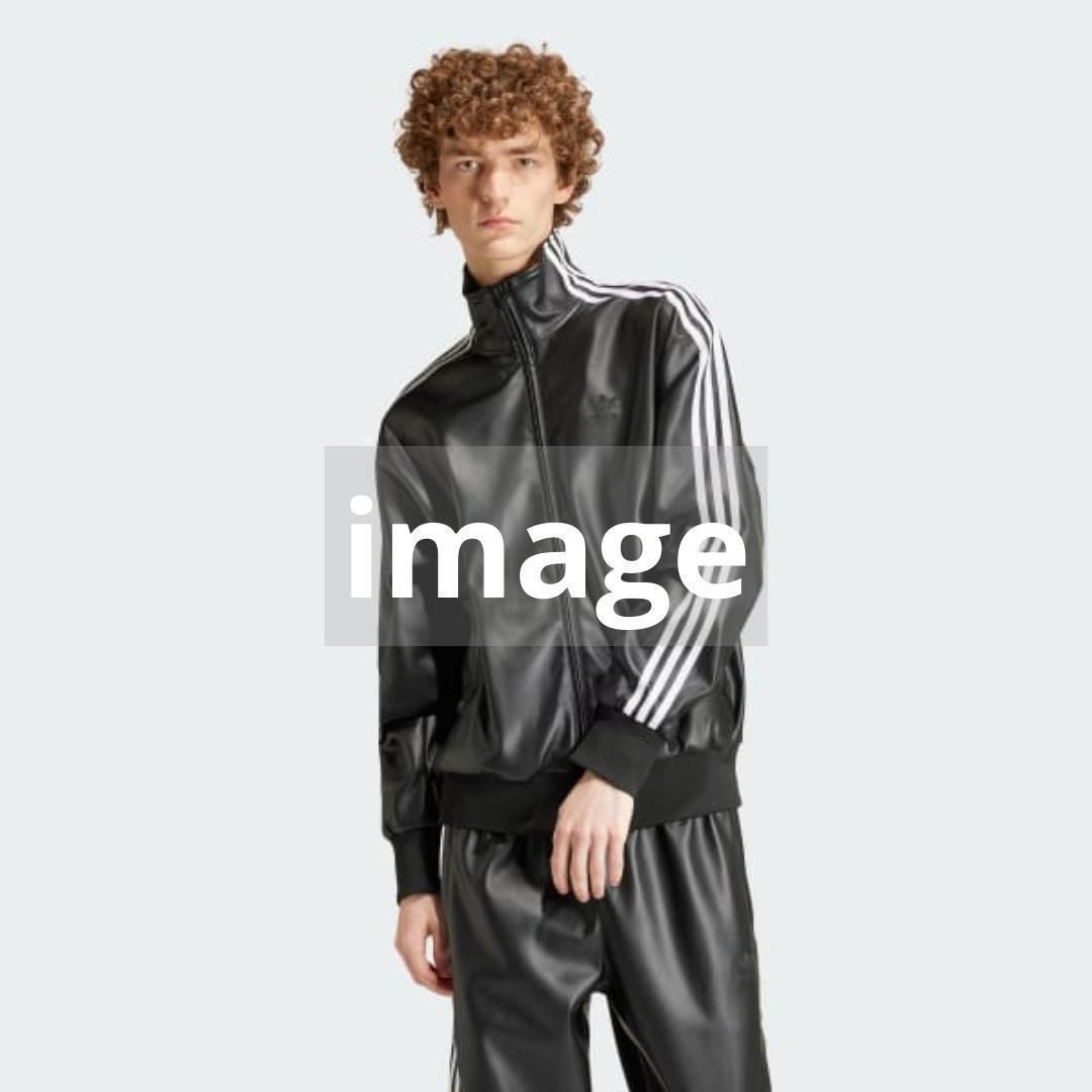 0434 adidas フェイクレザー ルーズ FB トラックジャケット
