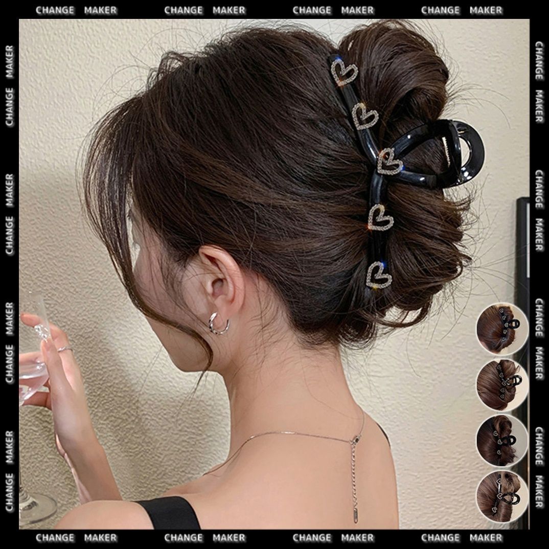 ヘアクリップ ヘアアクセサリー ハート 茶 ふわモコ まとめ買い特価