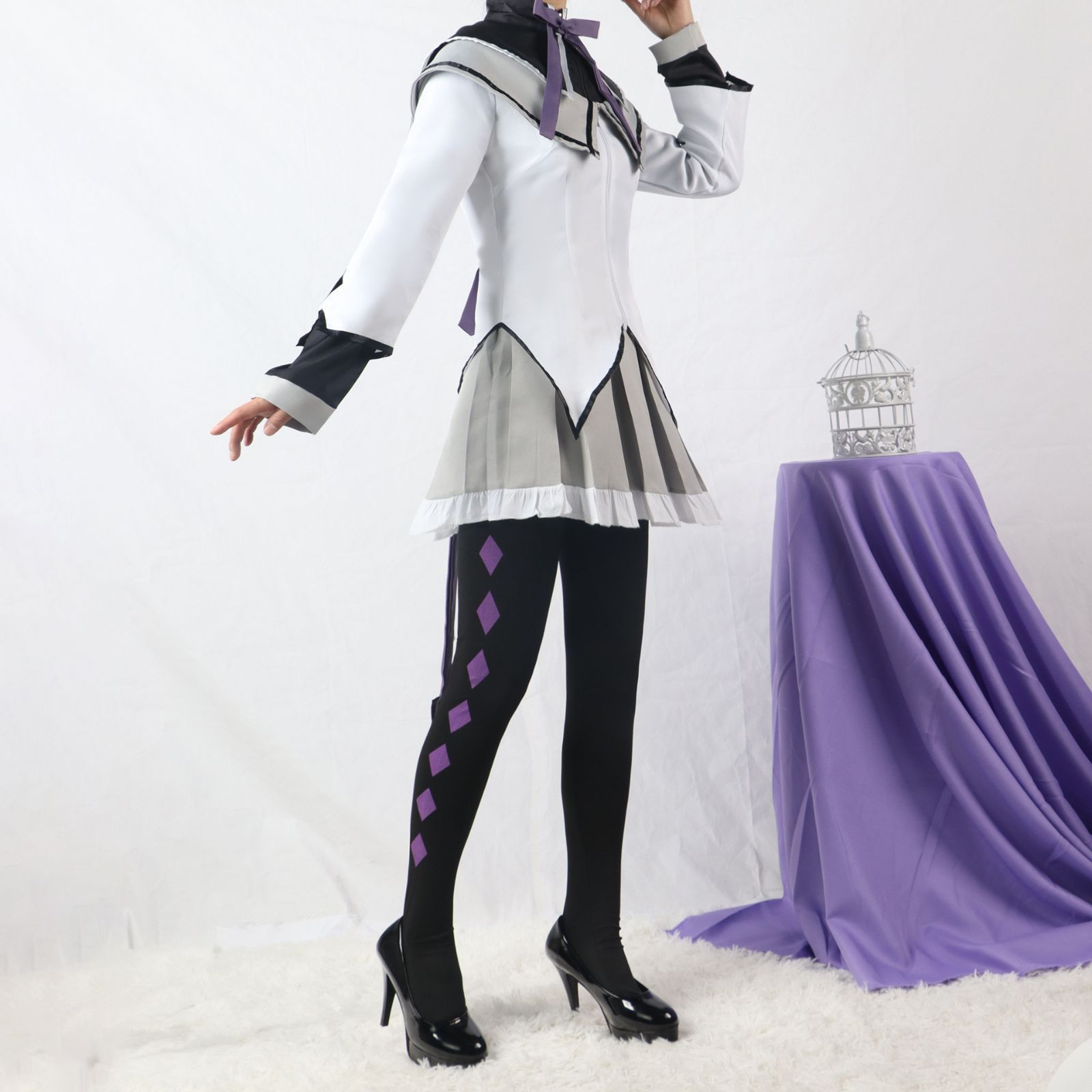まどマギ ほむら 衣装 武器付き 新品 暁美ほむら 開戦服 コスプレ 衣装 ウイッグ付き 魔法少女