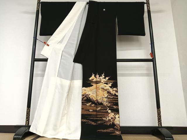 平和屋着物○金彩友禅 卓越技能者・名工・和田光正 黒留袖 松竹梅風景