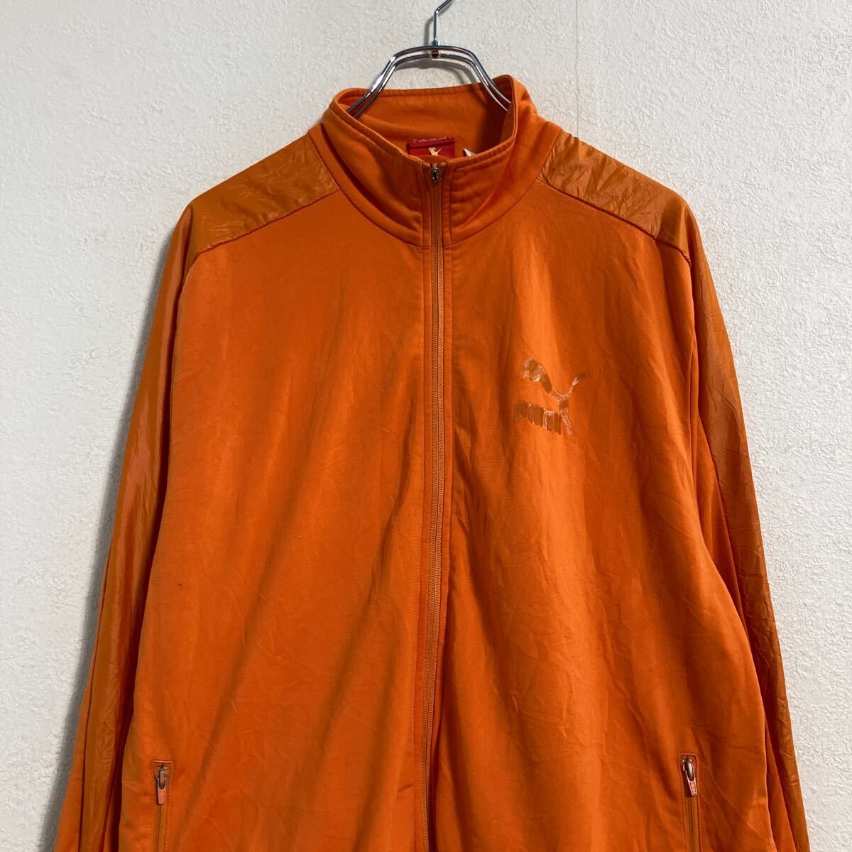 PUMA ロゴ ジャージ L オレンジ プーマ ジップアップ トラック 