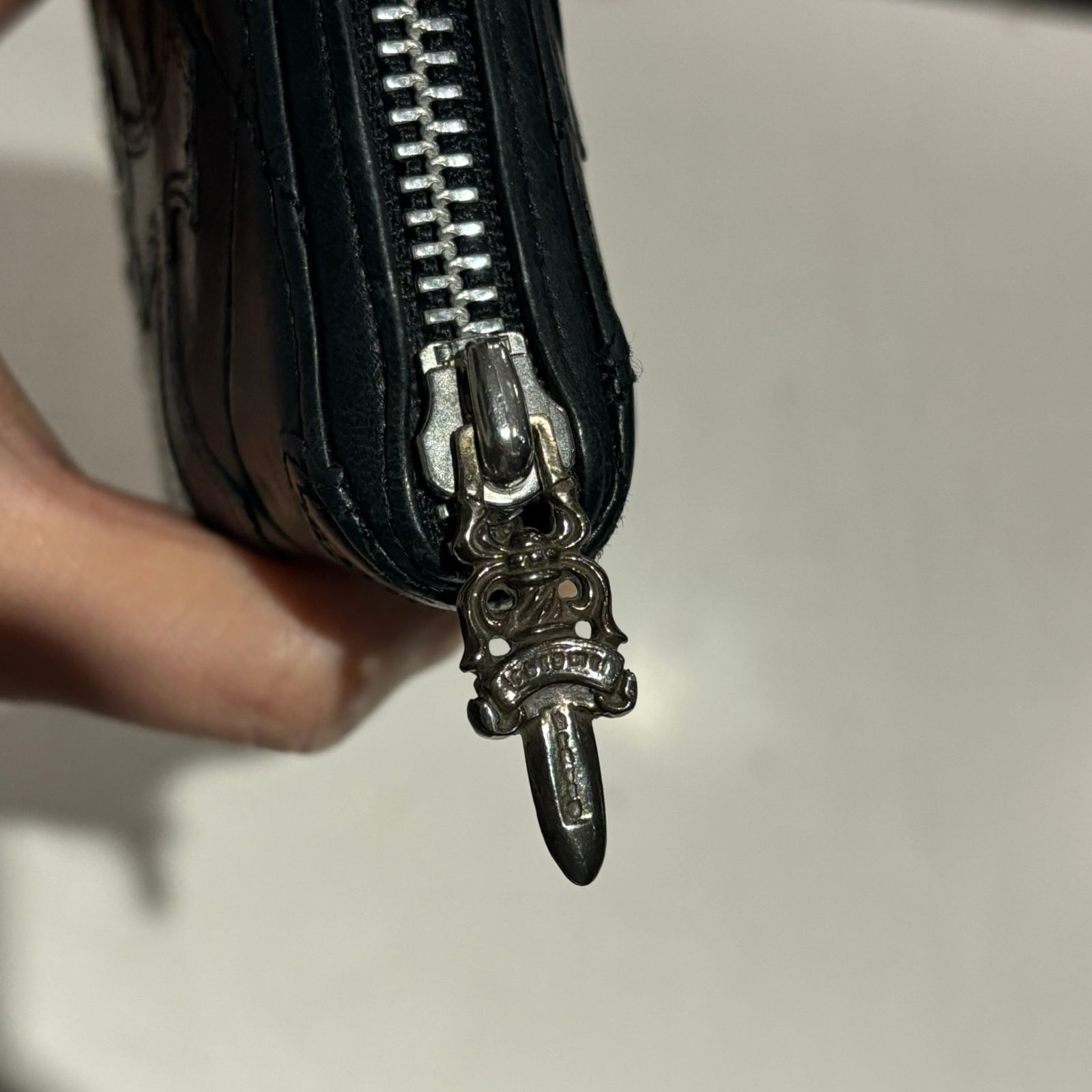 Chrome Hearts クロムハーツ キルティング財布 長財布 ブラック レザー