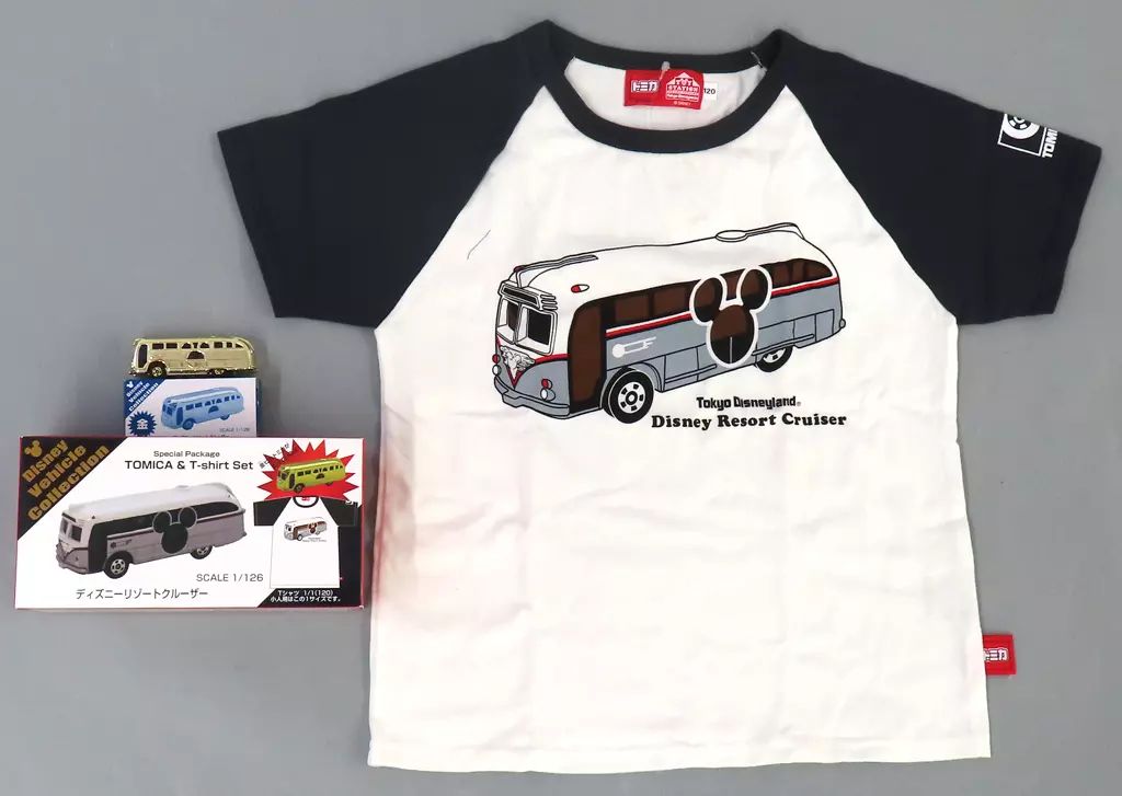 ミニカー 1|126 ディズニーリゾートクルーザー 金メッキ ＆ Tシャツ パッケージ トミカ ディズニービークルコレクション 東京ディズニーリゾート