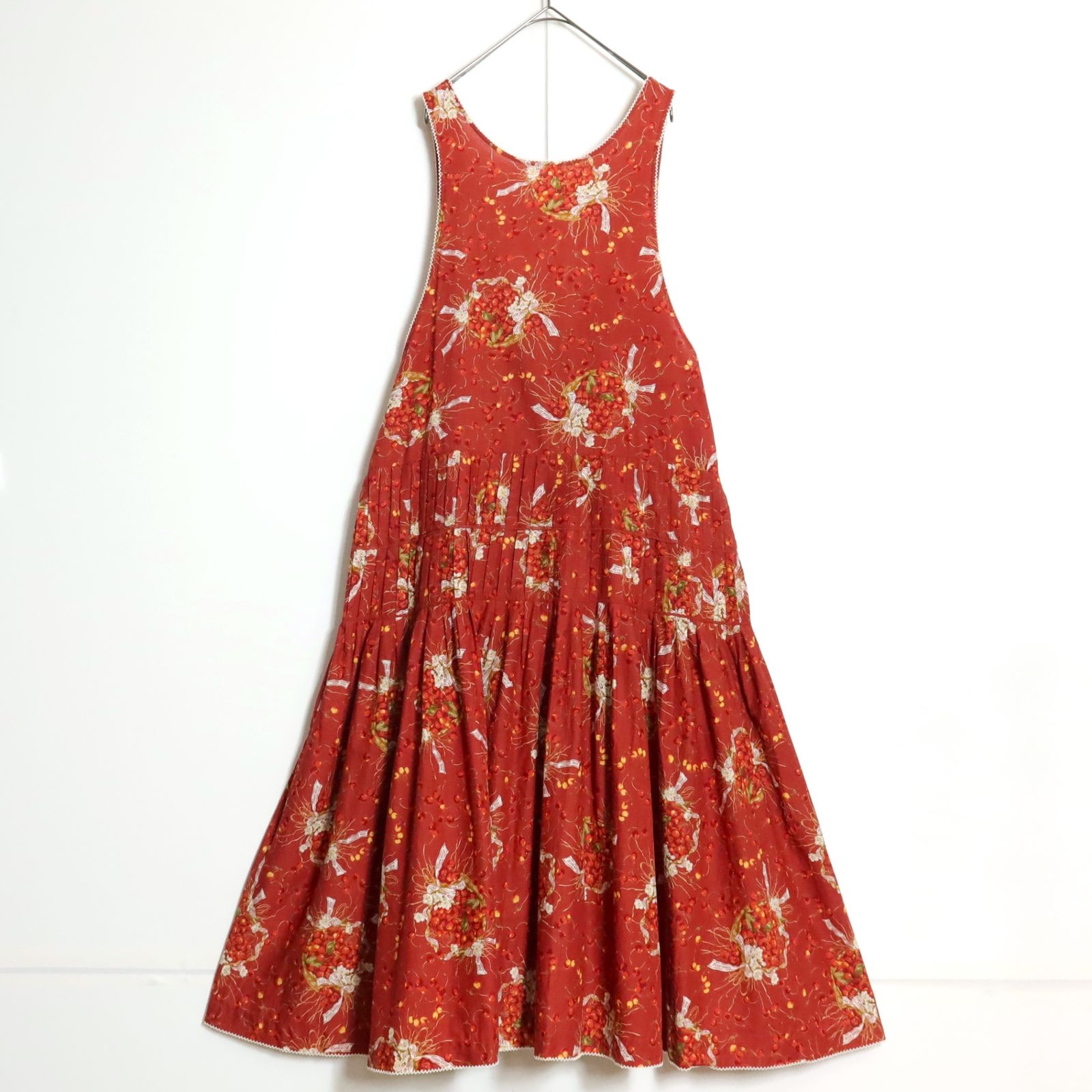 美品】ピンクハウス☆かごチェリー♪綿ローンワンピース ジャンパー