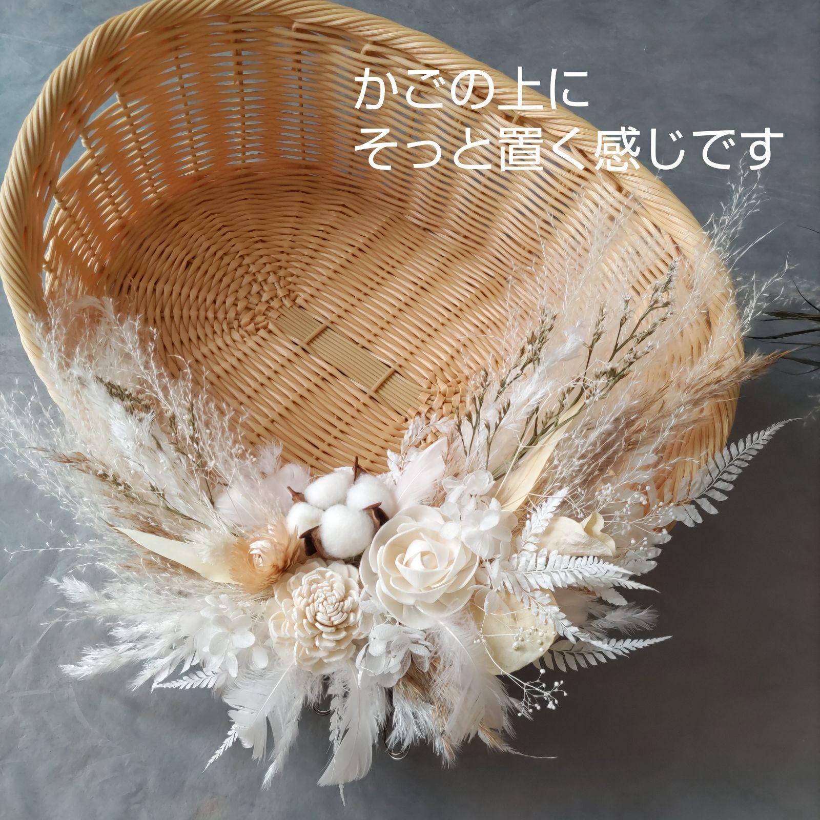 りひちろshop 横長スワッグ ニューボーン バースデー フォト ベージュ 