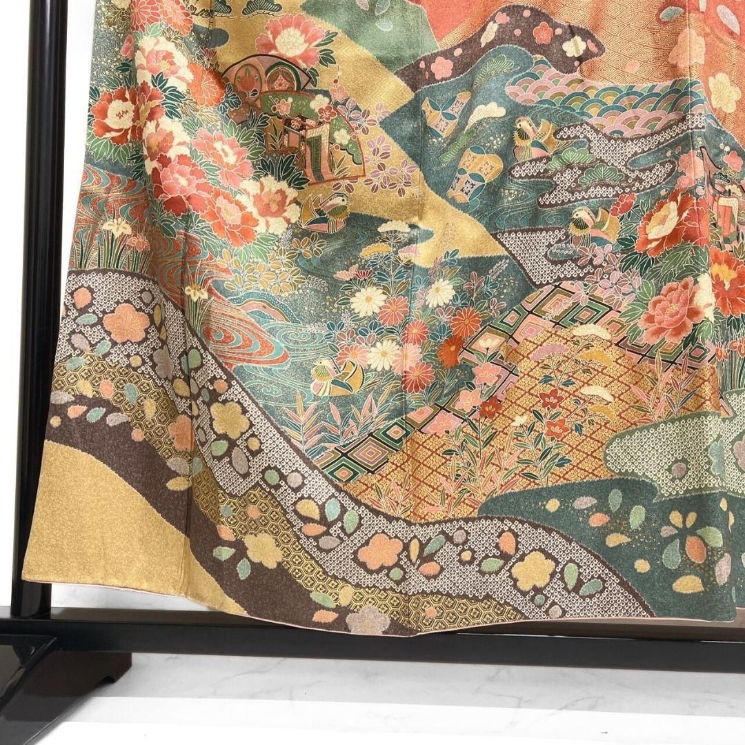 訪問着　金彩　霞取り　牡丹　菊花　梅花　鹿の子　松竹梅　着物　083a p 訪問着 金彩 霞取り 牡丹 菊花 梅花 鹿の子 松竹梅 着物 083a p - メルカリ