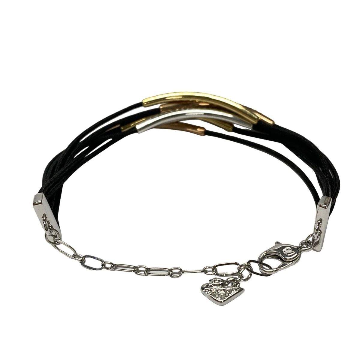 SWAROVSKI(スワロフスキー) ブレスレット美品 - シルバー×黒