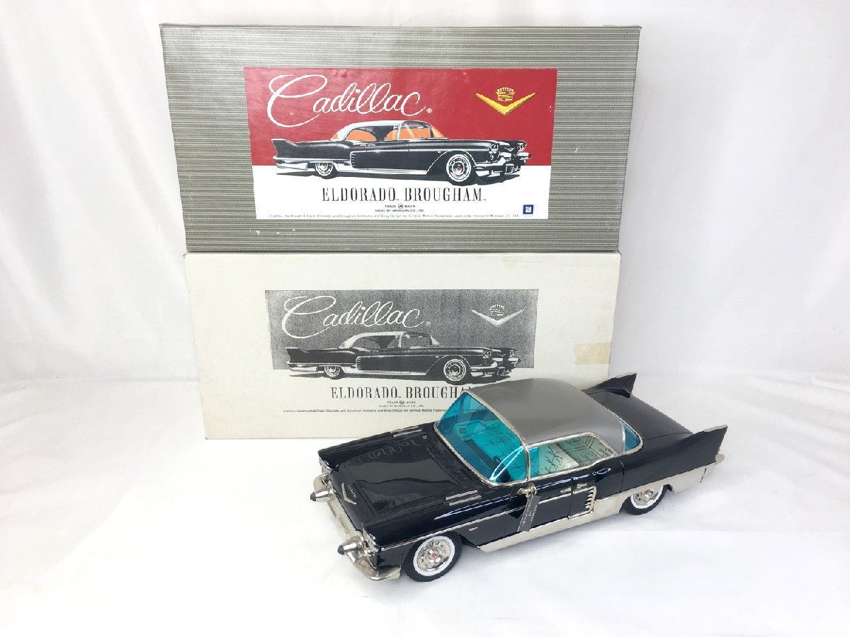 MARUSAN マルサン Cadillac ELDORADO BROUGHAM 1957＆1958 キャデラック エルドラド ブロアム 復刻版  ブリキカー 箱付き カラー：ブルー - ビンテージ