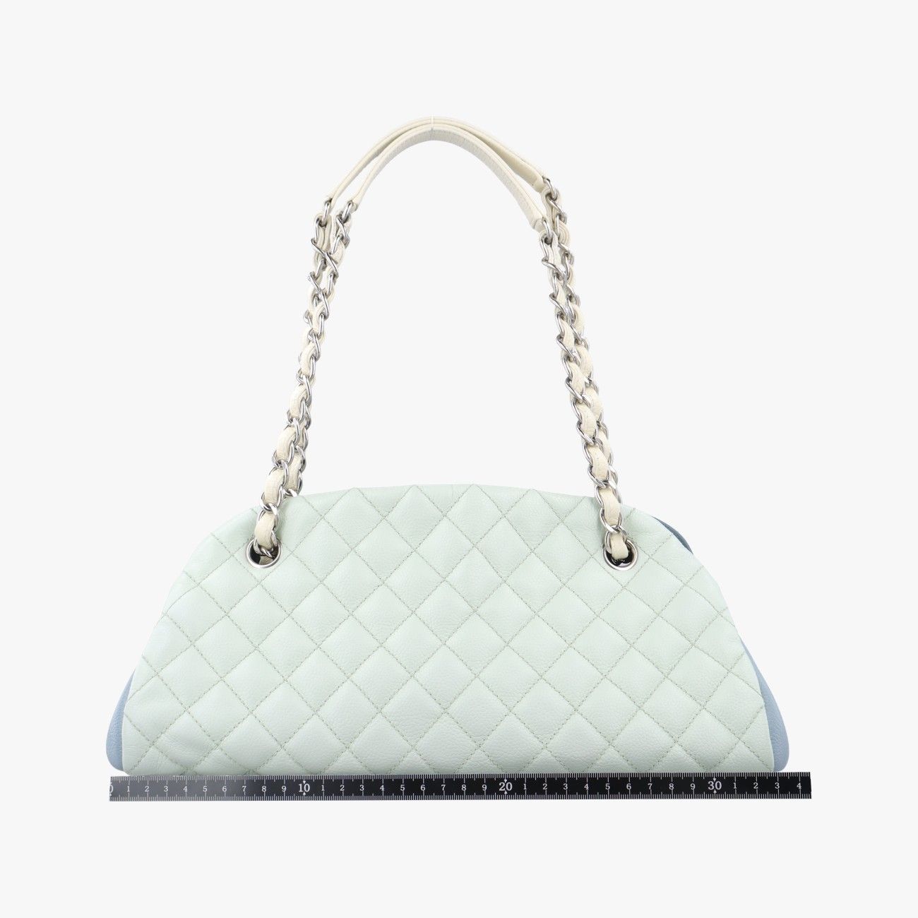 シャネルChanelマドモアゼル ボーリング ホワイト×ブルー×ライトグリーン レザー A67641 17737102