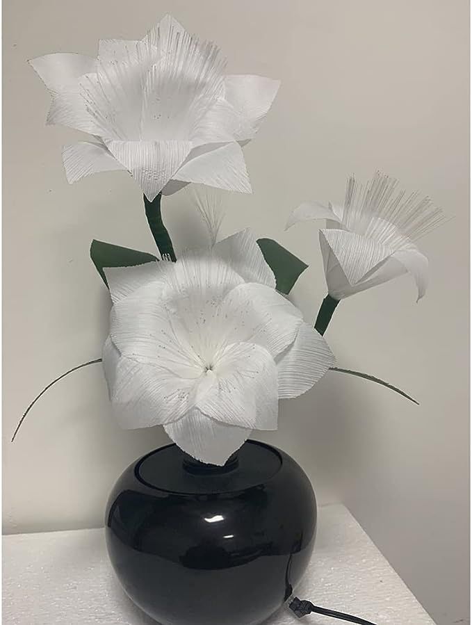 LEDMOMO フラワーライト テーブルライト 卓上 led イルミネーション 七色 カラフル 造花 インテリア 花瓶付き 電飾 (米国規格 - 6
