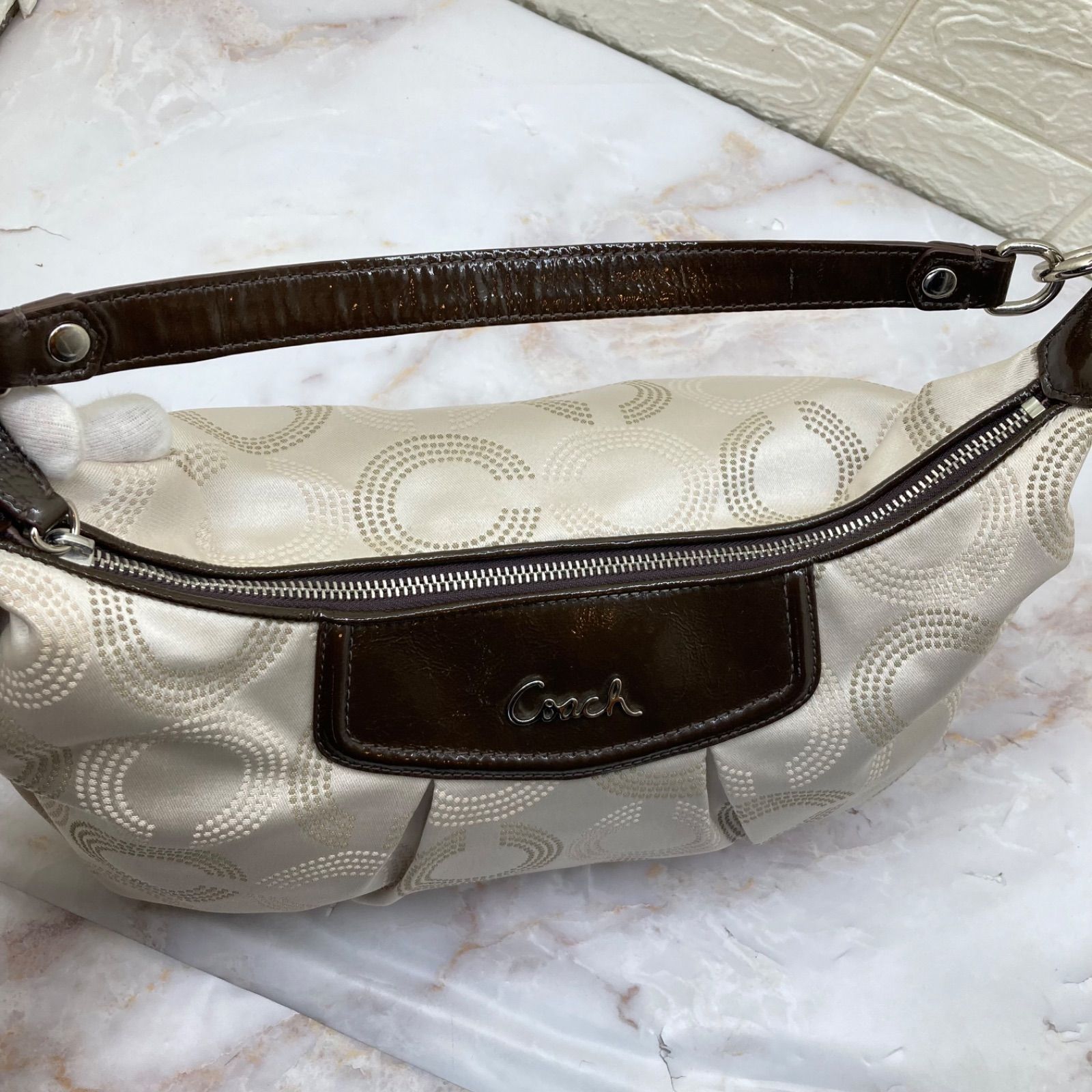 極美品❣️ COACH ❣️コーチ F20031 オプアート キャンバス