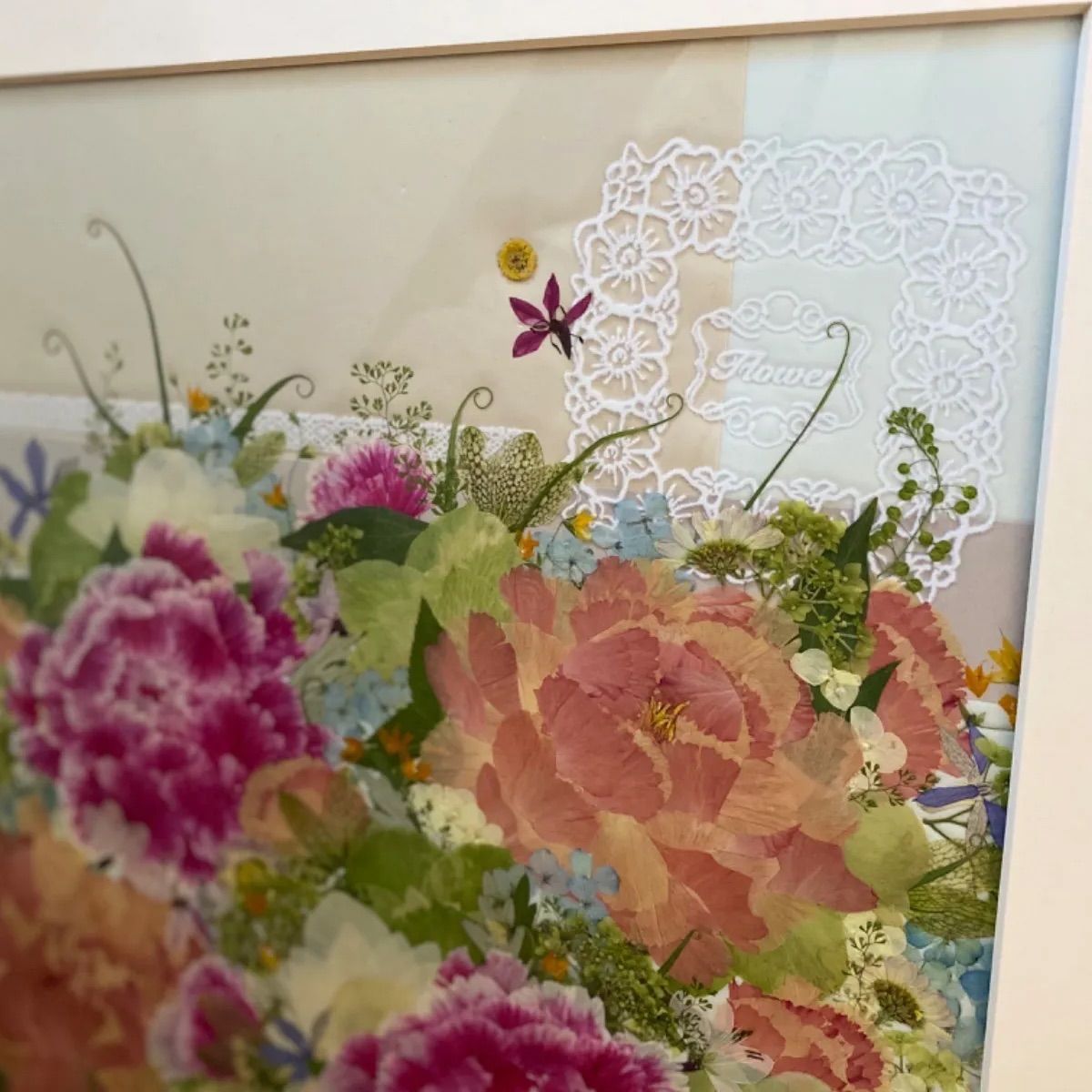 押し花アート　フラワーアート　インテリア 押し花 ハチ オシャレ ボタニカル インテリア アート ギフト