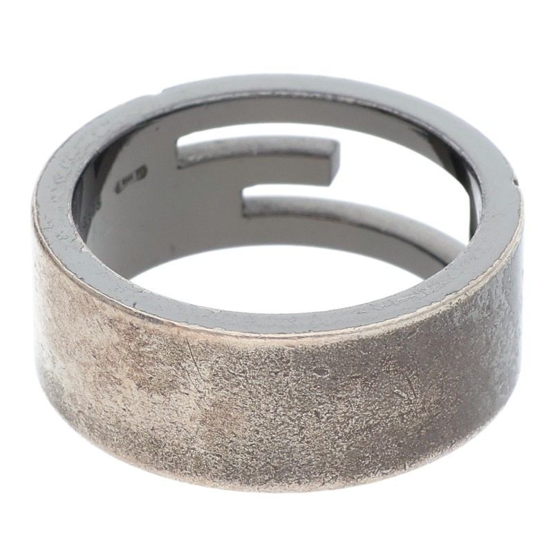 グッチ ブランテッドG ブラックコーティングシルバーリング メンズ 13.5号 15 WWW_SHINETEETH_COM