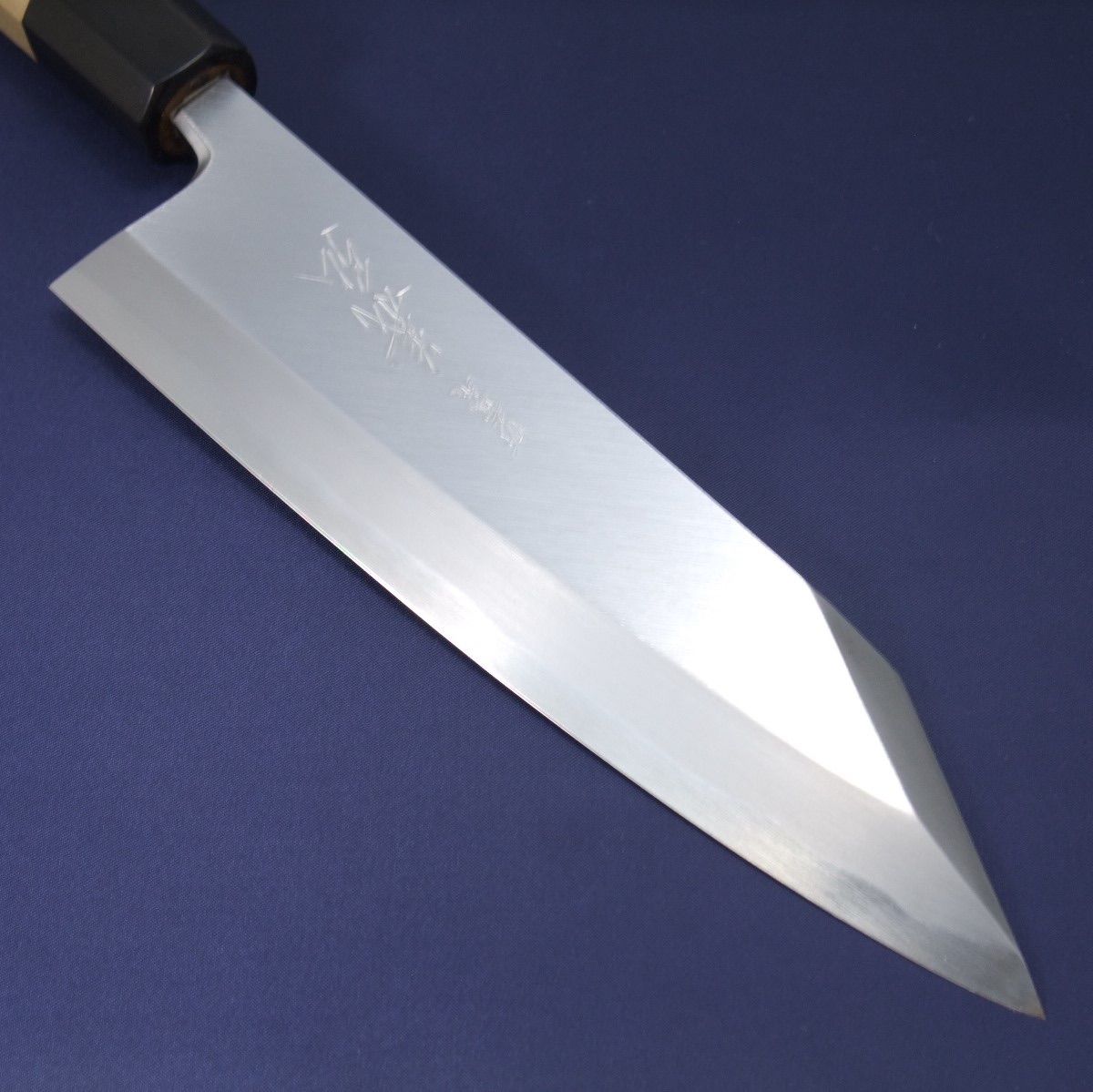 義弘作 出刃包丁 切付出刃 180mm 上作 白紙二号 白ニ鋼 朴八角柄