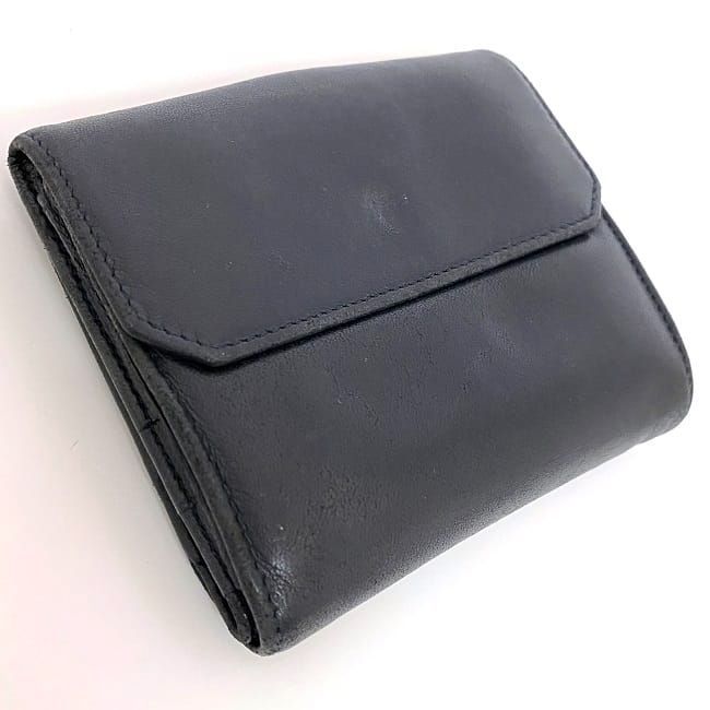 ロエベ LOEWE 二つ折り財布　ナッパレザー　ブラック　黒　アナグラムロゴ LOEWE ロエベ アナグラム 二つ折り財布（小銭入れあり） カーフ