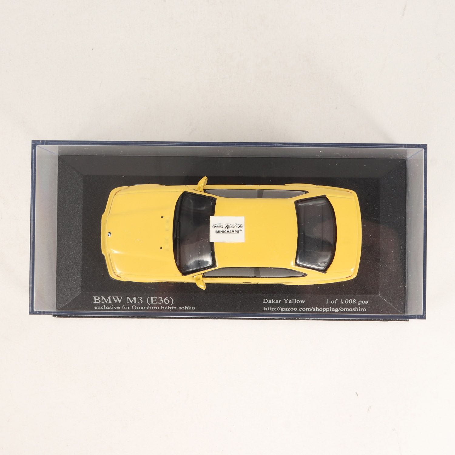 面白部品創庫特注 MINICHAMPS 1/43 BMW M3 E36 Dakar Yellow PMA Coupe