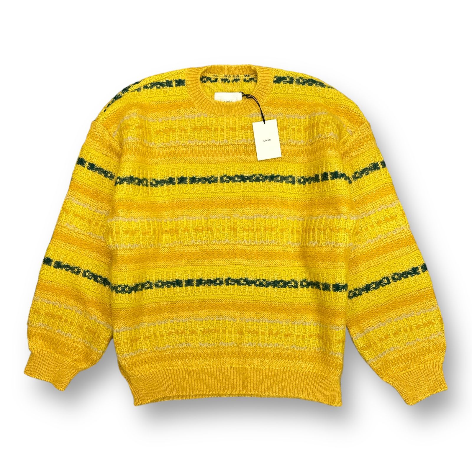 stein シュタイン 22AW SILK MOHAIR FAIR ISLE KNIT CARDIGAN モヘアカーディガン イエロー系 size-S ST.453【中目黒R01】 Stein シュタイン 22AW Silk Mohair Fair Isle Knit Cardigan シルク