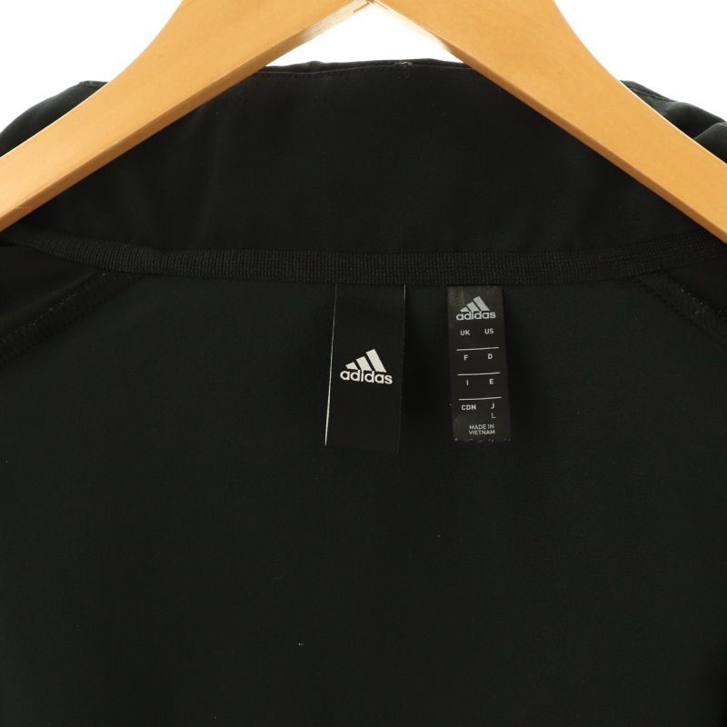 adidas ブラック/ホワイト ジップアップジャケット Lサイズ アディダス adidas ジップアップジャケット L ブラック ホワイト