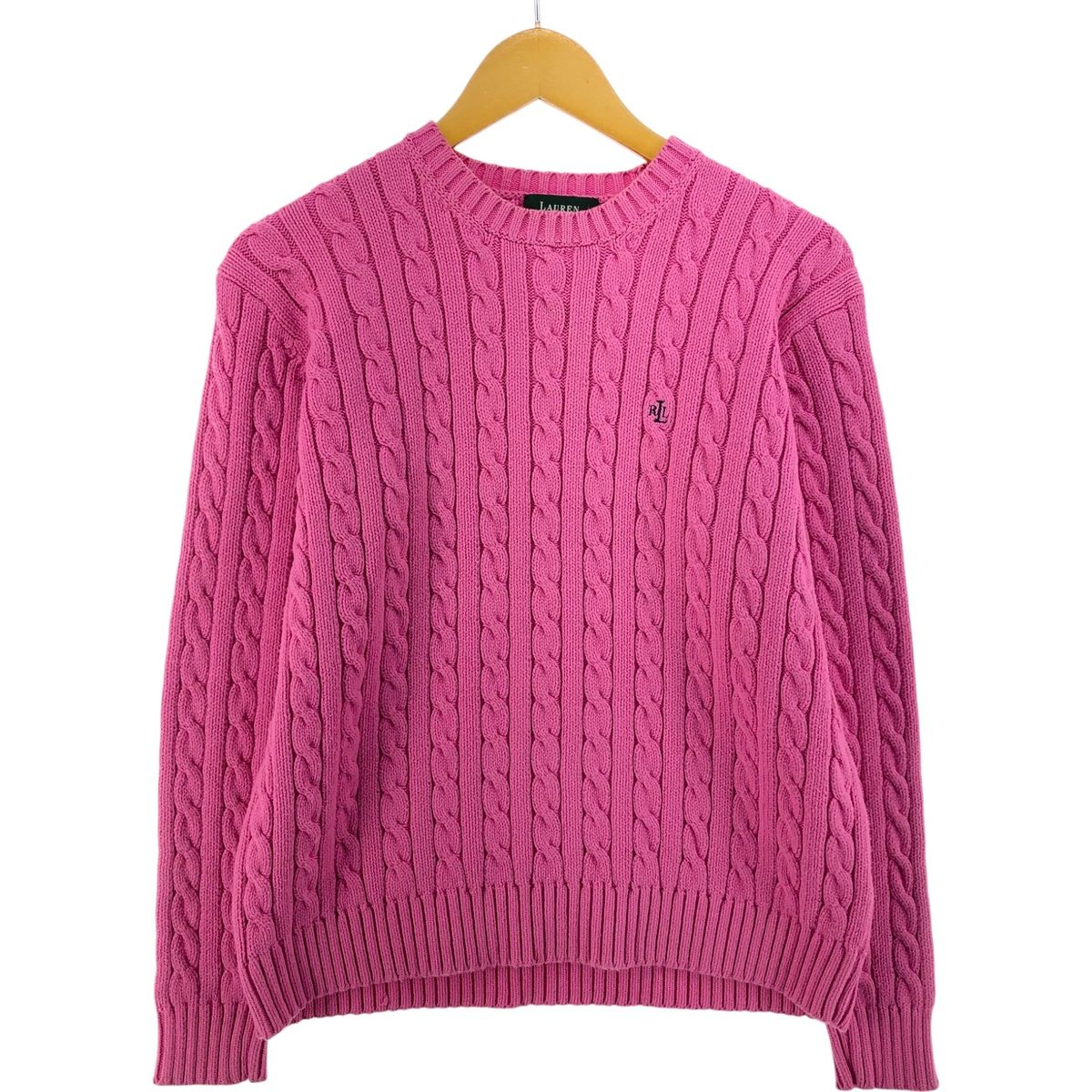 Ralph Lauren - 古着 ラルフローレン Ralph Lauren LAUREN ローレン ケーブル編み コットンニットセーター レディースM相当 /eaa531815 古着 ラルフローレン Ralph Lauren LAUREN ローレン ケーブル