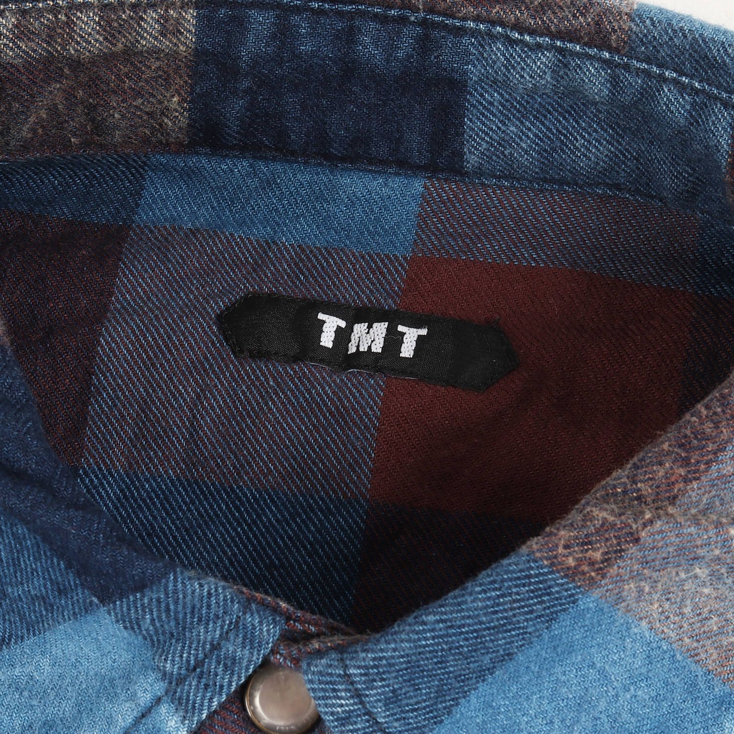 美品 TMT ティーエムティー シャツ インディゴ チェック ウエスタン