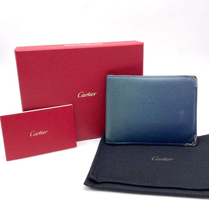 Cartier カルティエ マストライン レザー 二つ折り 財布 eH0718A