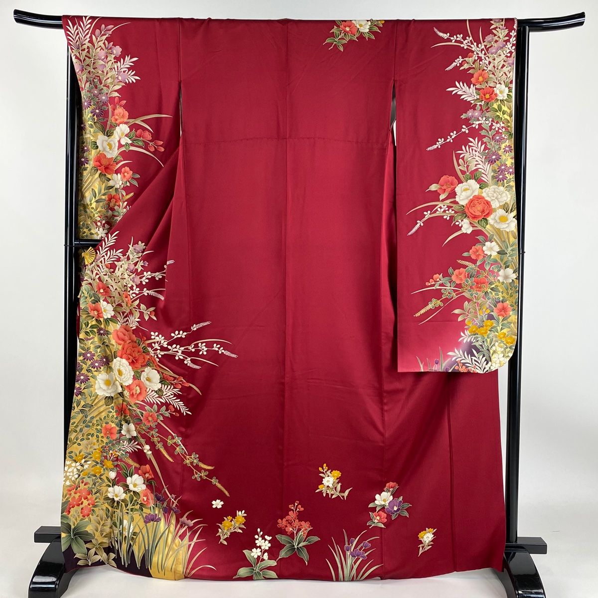 特選京友禅振袖❣️【金駒刺繍⭐️宝づくし、松竹梅文様、擦り疋田】ターコイズグリーン 特選京友禅金駒刺繍振袖❣️【蝶々に桜⭐️飴色 オレンジゴールド】