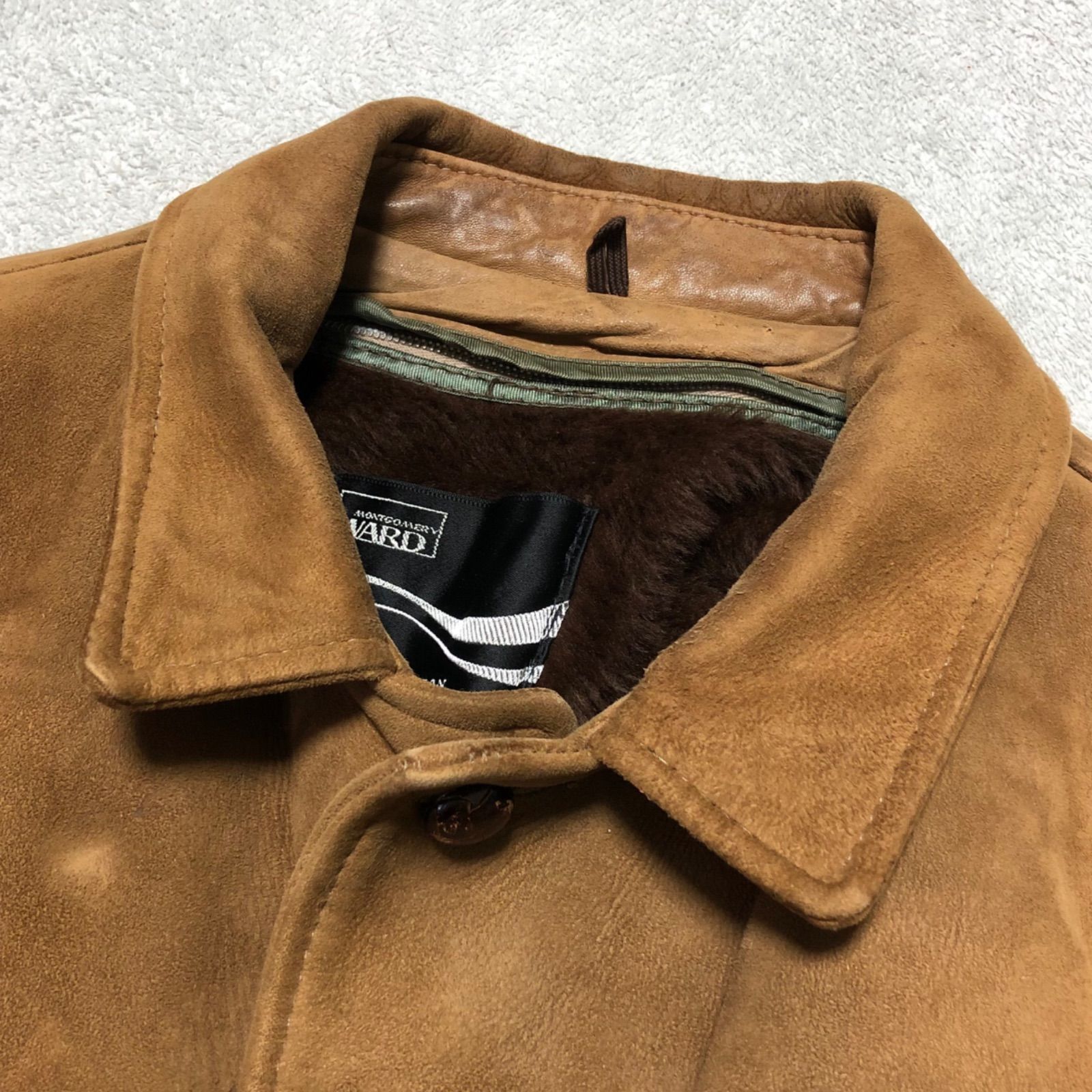 MONTGOMERY WARD レザーカーコート ウールライナー付 スエード